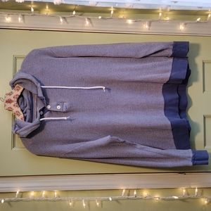 Men's Old Navy hooded thermal long sleeve blue white Large shirt